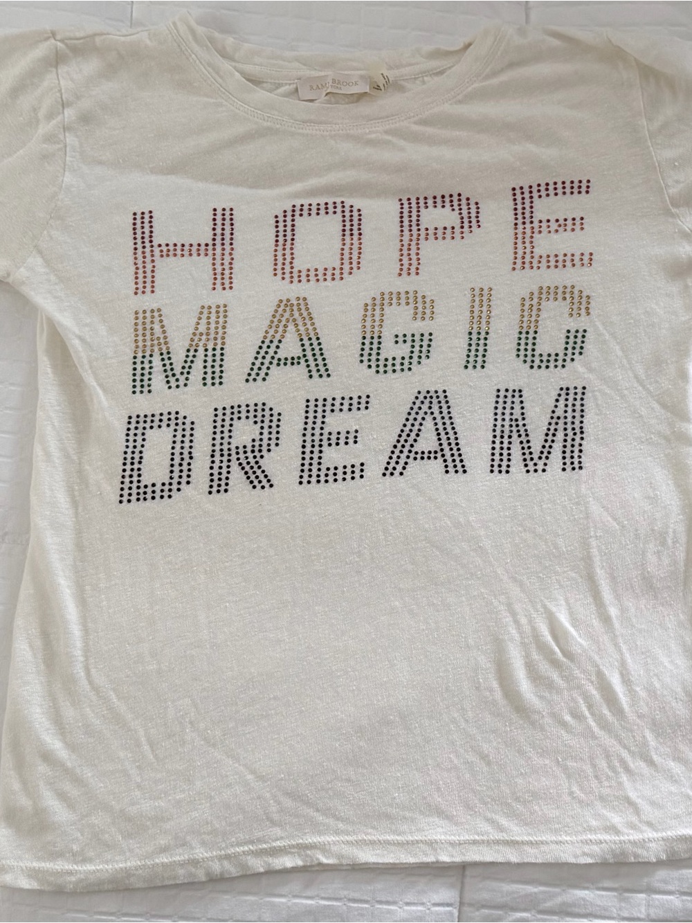 Ramy Brook Hope Magic Dream Rhinestone Graphic T-Shirt White - XS